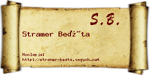 Stramer Beáta névjegykártya